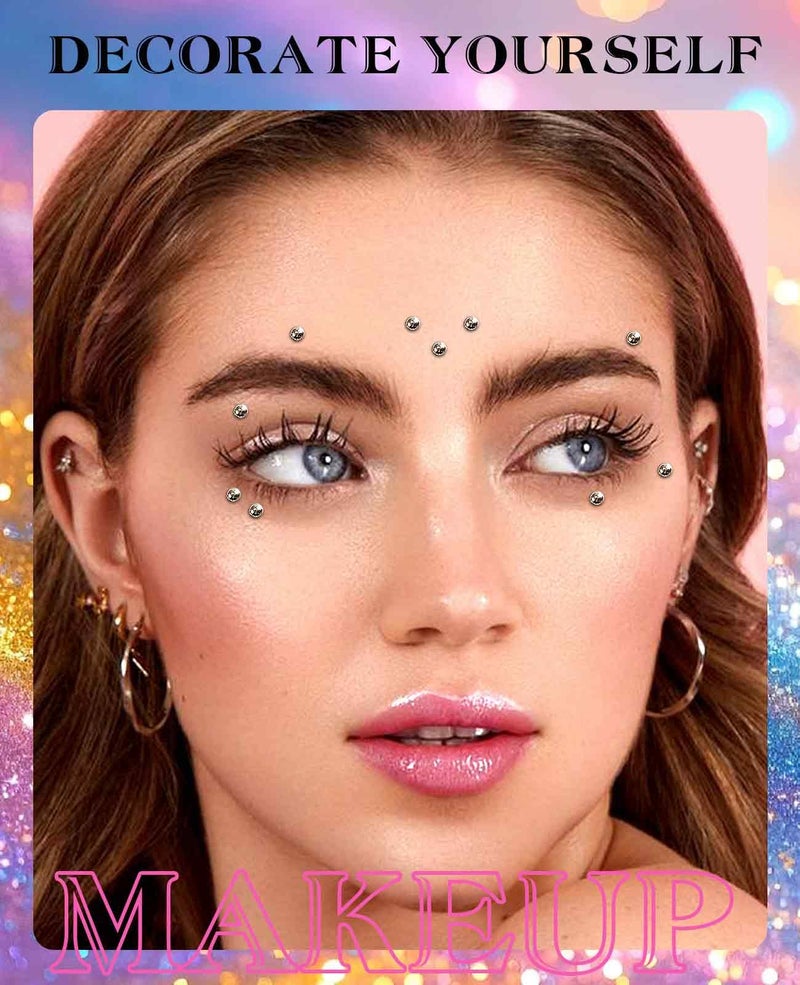 Gaahkai 1650PCS Fake Dermal Piercing Balls, Fake Eyebrow Peircings Stickers for Women Men, 10 Sheets - Image 3